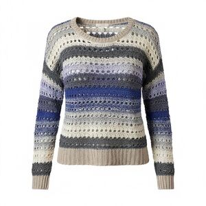 Joie Striped Crochet Sweater